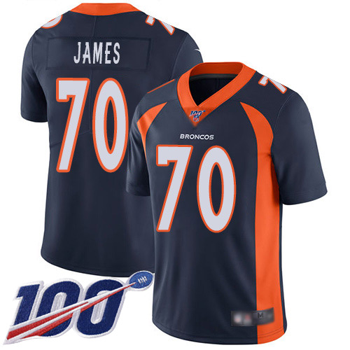 Men Denver Broncos #70 Ja Wuan James Navy Blue Alternate Vapor Untouchable Limited Player 100th Season Football NFL Jersey->denver broncos->NFL Jersey